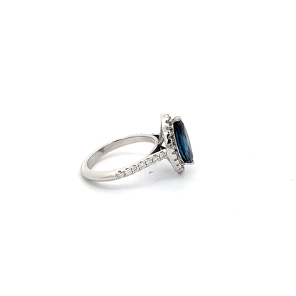 3.06 ct Natural Royal Blue Sapphire Ring | 0.63 ct Natural Diamonds | Platinum