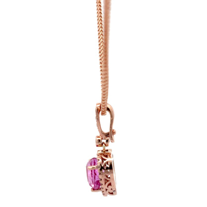 2.52 ct Natural Pink Sapphire | 0.34 ct Natural Diamonds | 14k Rose Gold