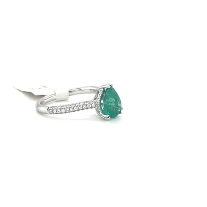 Pear Shape Emerald Solitaire Ring