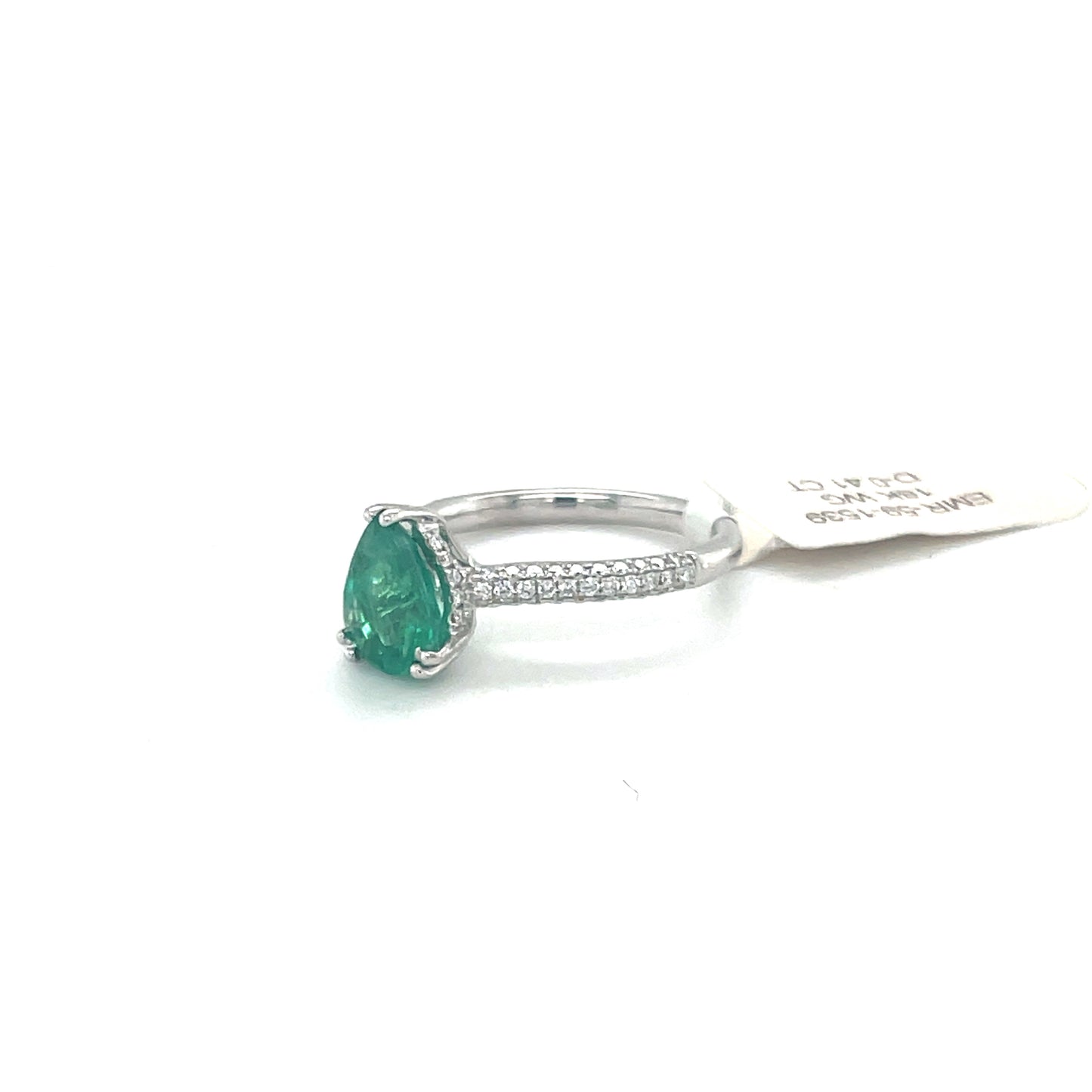 Pear Shape Emerald Solitaire Ring
