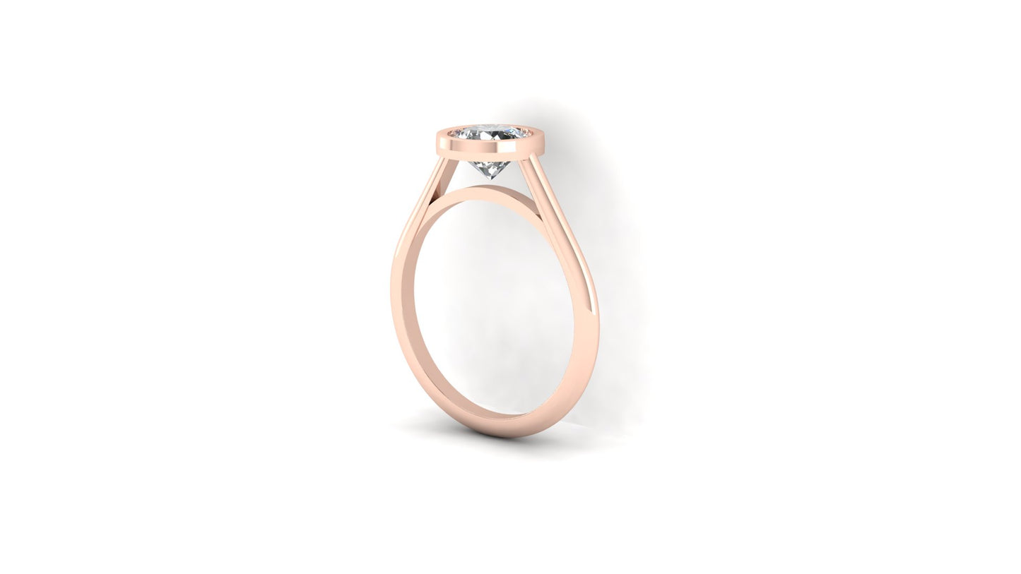 1 ctw Lab Grown Diamond | Bezel Set Setting | Solitaire Ring