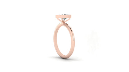 1.10 ctw Oval Shape Lab Grown Diamond | Bezel Set Setting | Solitaire Ring.