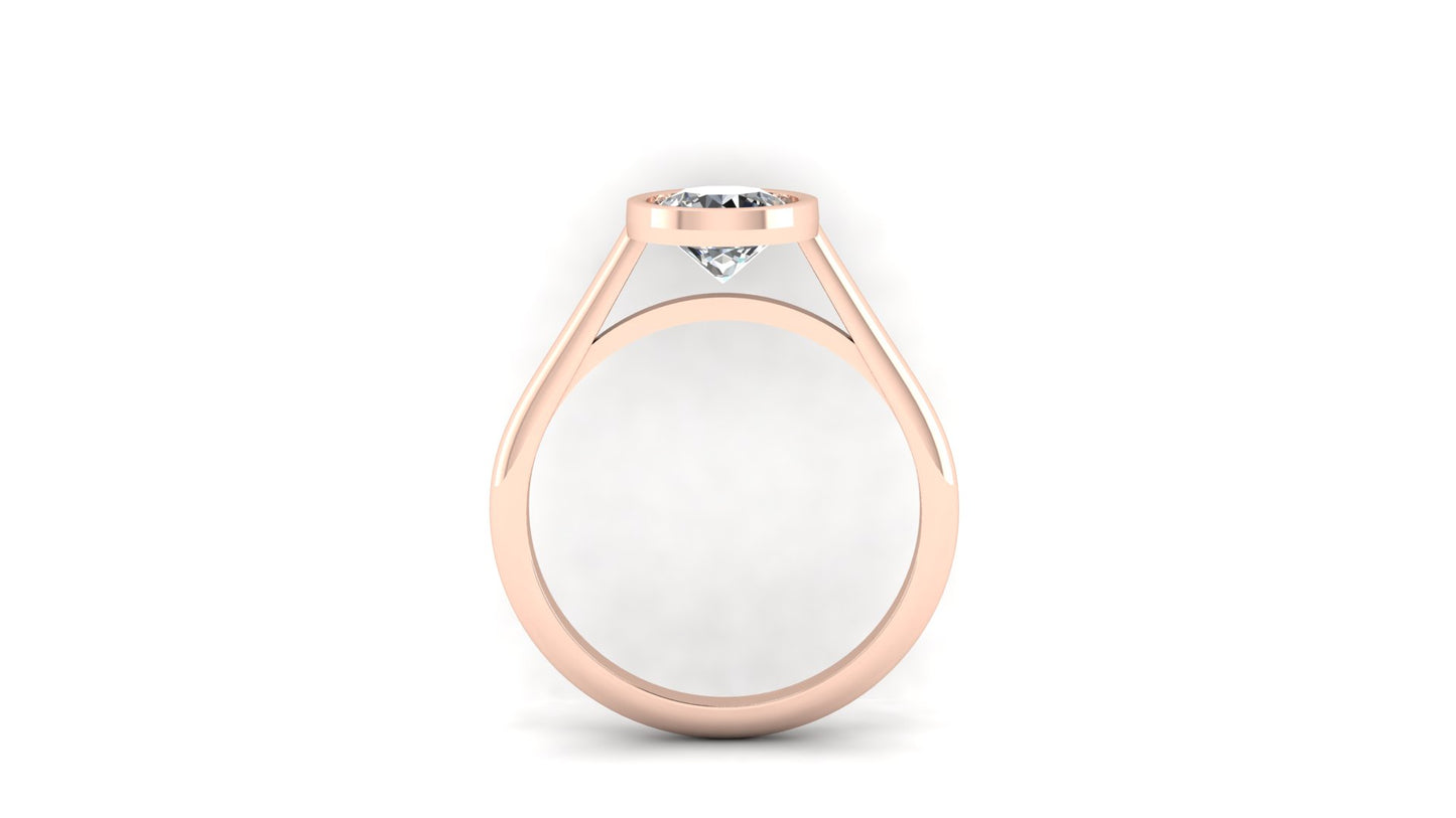 1 ctw Lab Grown Diamond | Bezel Set Setting | Solitaire Ring