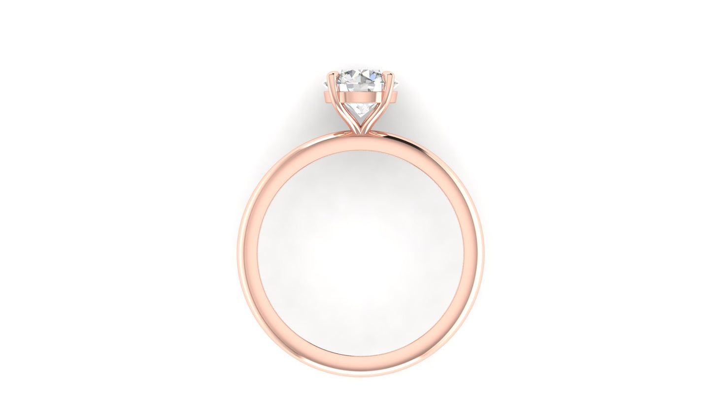 1.00 ctw Round Shape Lab Grown Diamond | 4 Prong Setting | Solitaire Ring.