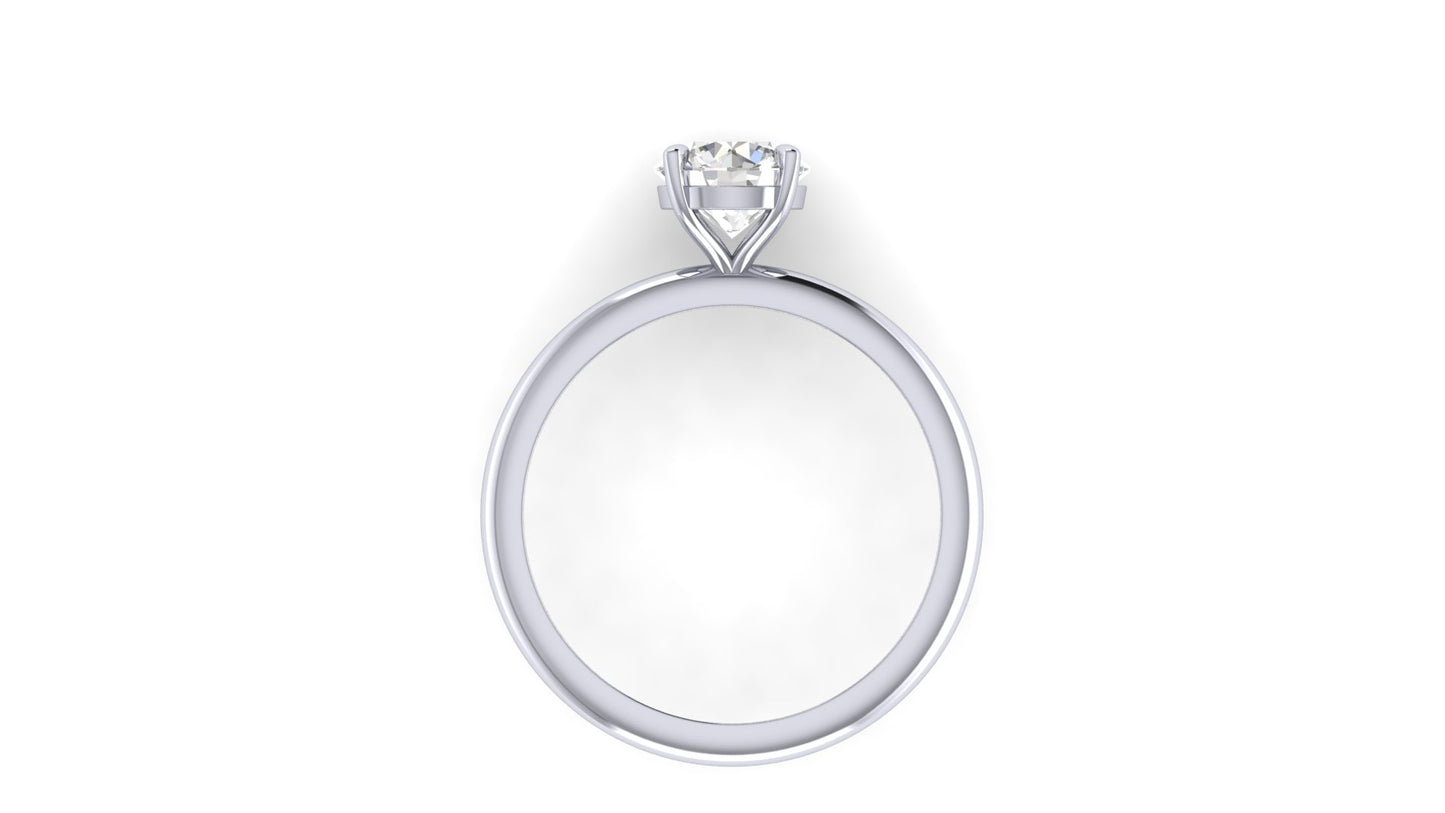 1.00 ctw Round Shape Lab Grown Diamond | 4 Prong Setting | Solitaire Ring.