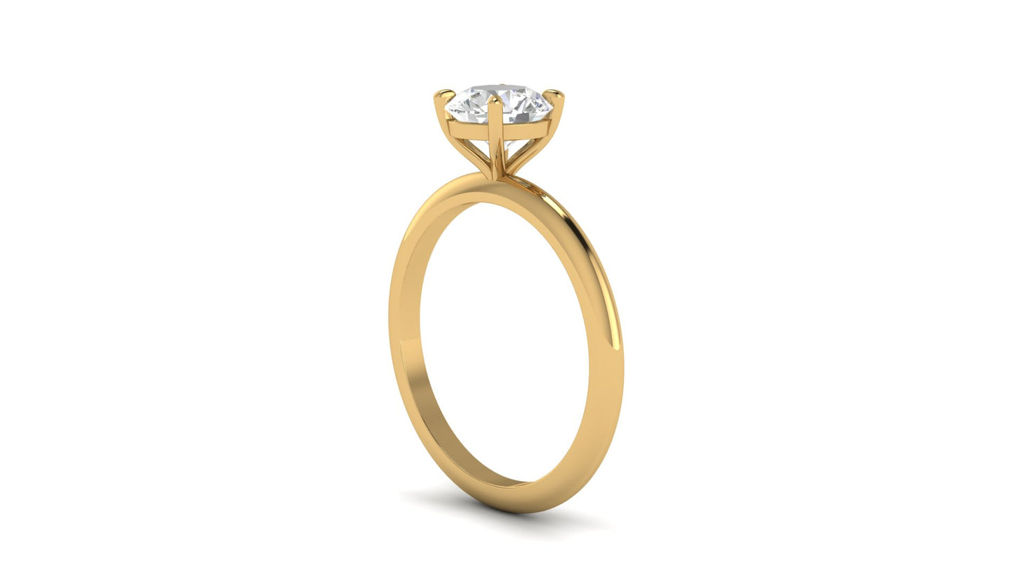 1.00 ctw Round Shape Lab Grown Diamond | 4 Prong Setting | Solitaire Ring.