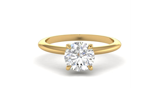 1.00 ctw Round Shape Lab Grown Diamond | 4 Prong Setting | Solitaire Ring.