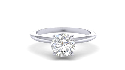 1.00 ctw Round Shape Lab Grown Diamond | 4 Prong Setting | Solitaire Ring.