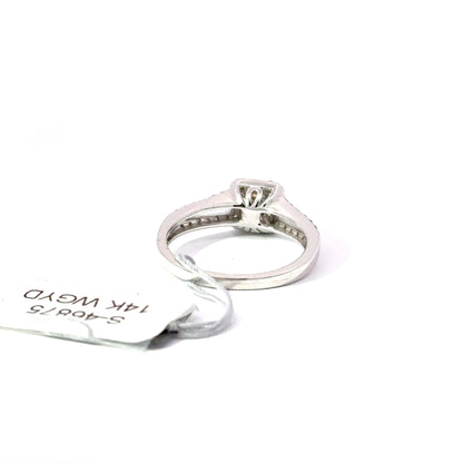 0.41ct Natural Yellow Princess-Cut Diamond Ring | 0.20ct Side Diamonds | 14K YWG