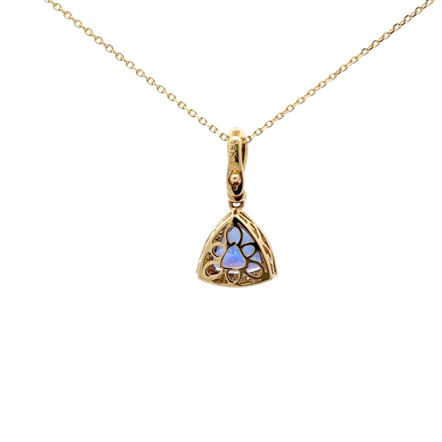 2.45 ct Natural Tanzanite Pendant | 0.21 ct Natural Diamonds | 14k Yellow Gold
