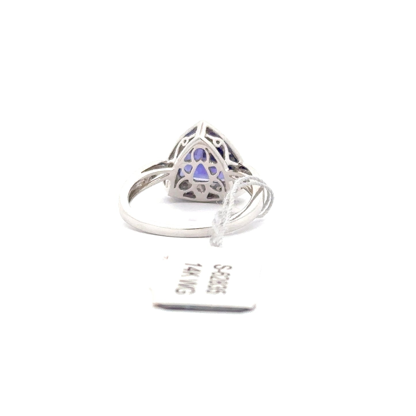 3.09ct Natural Trillion-Cut Tanzanite Center & 0.27ct Natural Side Diamonds Ring | 14K WG