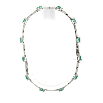 Elegant 2.52 ctw Natural Emerald Bracelet | 14k White Gold.