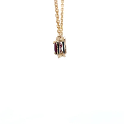 3.09 ct Natural Ruby | 0.45 ct Natural Diamonds | 14k Yellow Gold Necklace