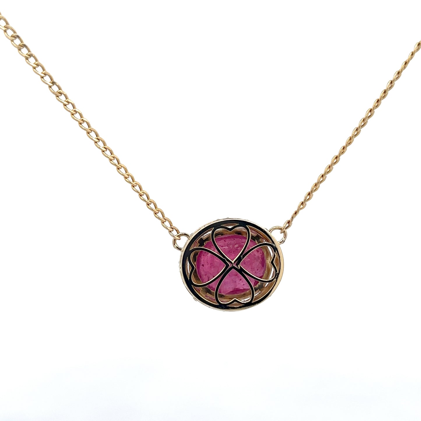 18.18 ct Natural Ruby | 0.75 ct Natural Diamonds Necklace | 14k YG