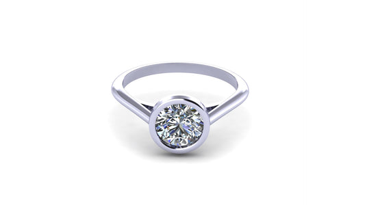 1 ctw Lab Grown Diamond | Bezel Set Setting | Solitaire Ring