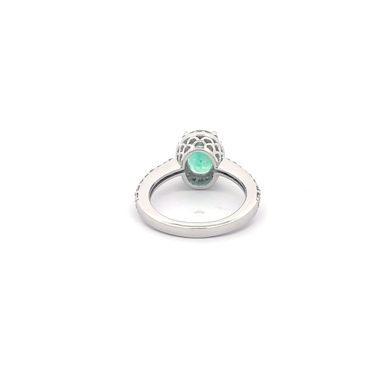 1.87 ct Natural Colombian Emerald | 0.63 ctw Natural Side Diamonds | 14k White Gold Ring.