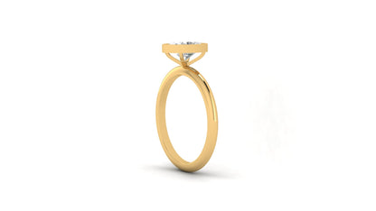 1.10 ctw Oval Shape Lab Grown Diamond | Bezel Set Setting | Solitaire Ring.