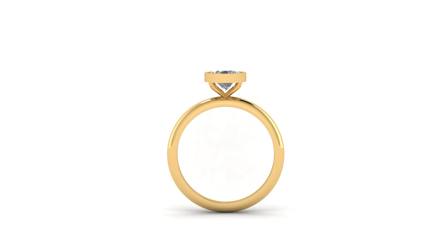 1.10 ctw Oval Shape Lab Grown Diamond | Bezel Set Setting | Solitaire Ring.