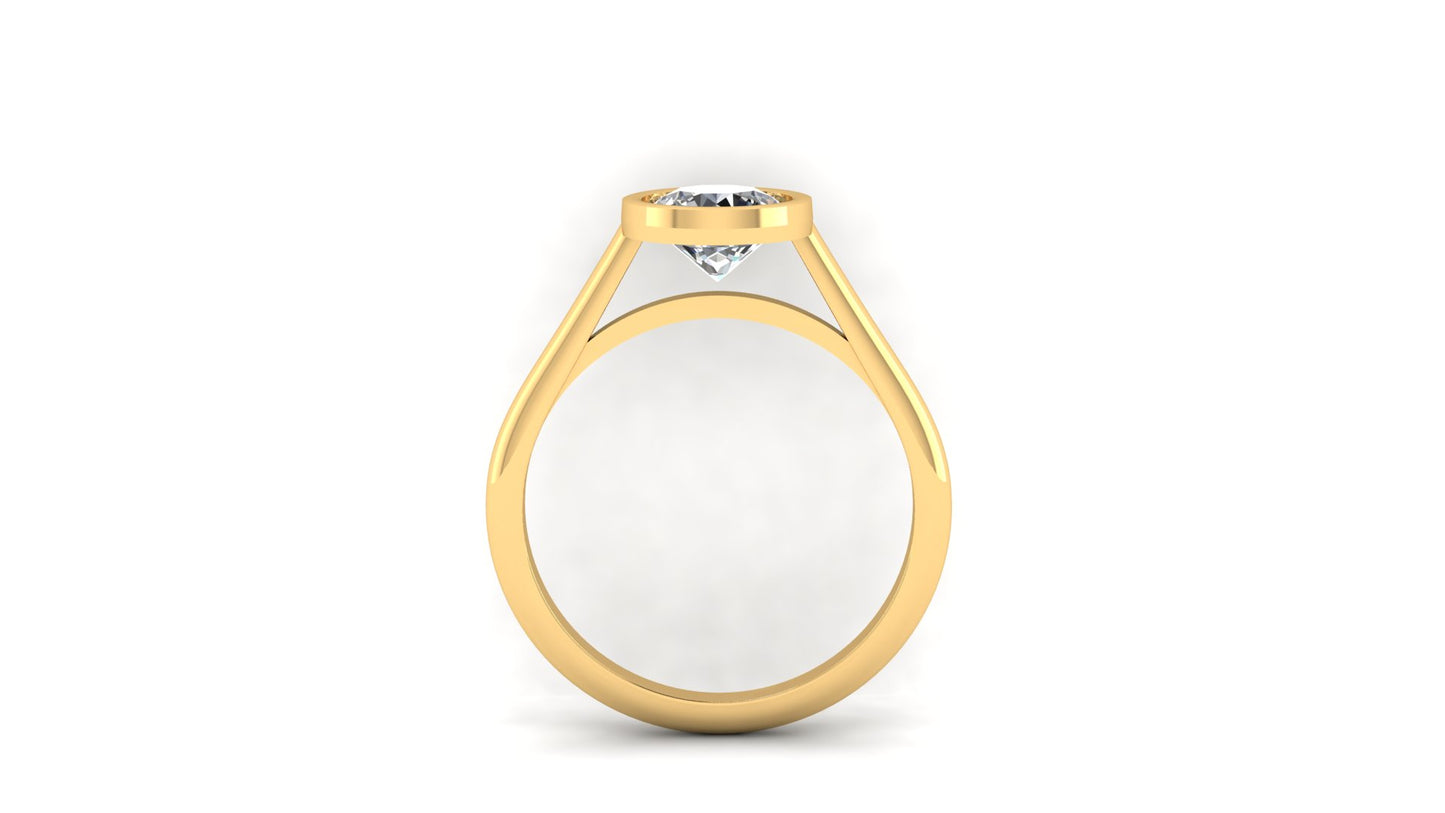 1 ctw Lab Grown Diamond | Bezel Set Setting | Solitaire Ring