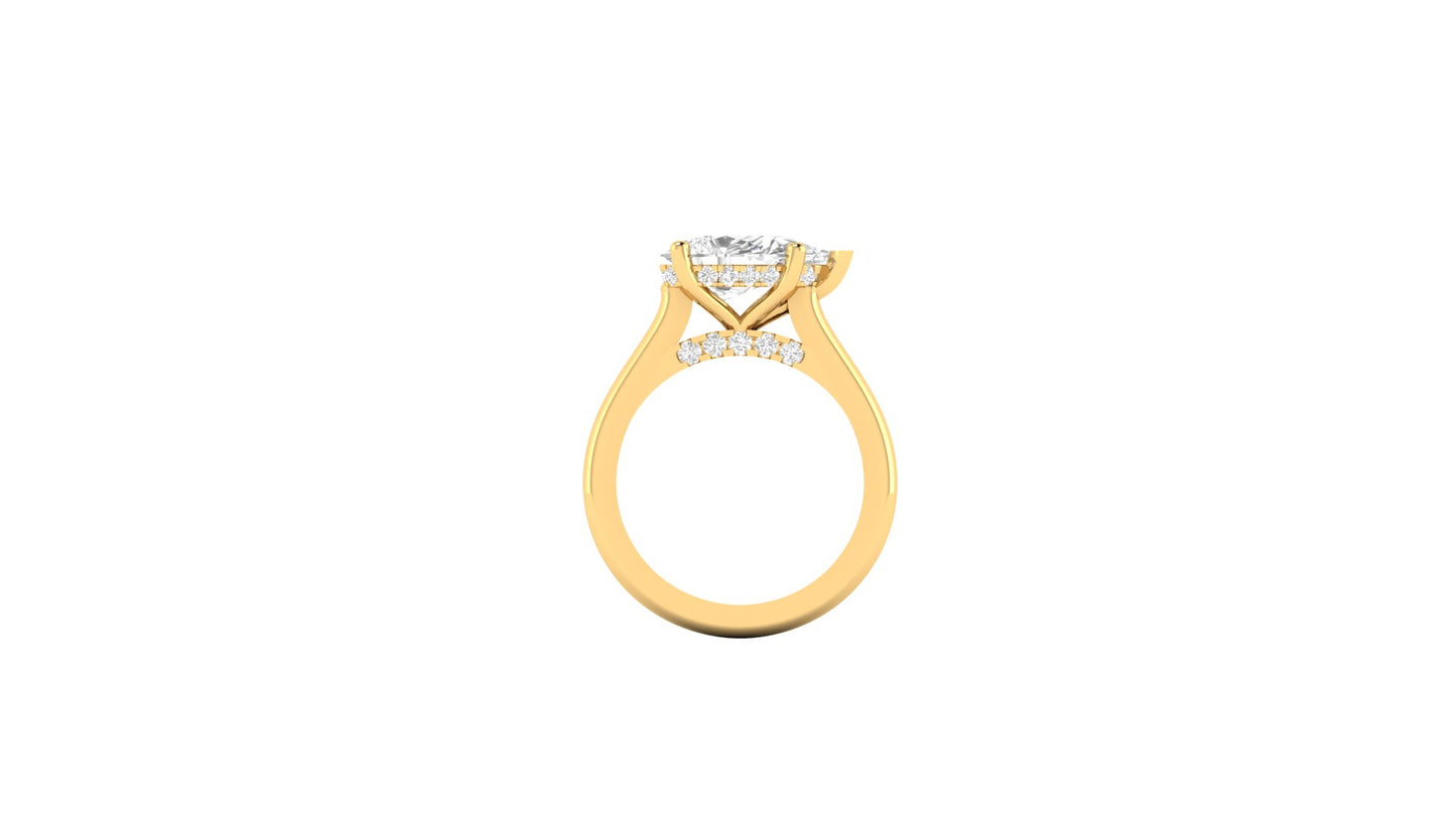 1.75 ct Pear Center Lab Grown Diamond | Color: E | Clarity: VVS | 0.31 ct Lab Grown Side Diamonds. | Designer Ring.