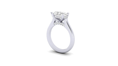 1.75 ct Pear Center Lab Grown Diamond | Color: E | Clarity: VVS | 0.31 ct Lab Grown Side Diamonds. | Designer Ring.