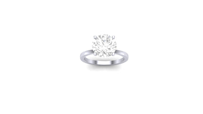 3.00 ct Round Cut Center Lab Grown Diamond | Color: E | Clarity: VVS | 0.10 ct Lab Grown Side Diamonds. | Designer Ring.