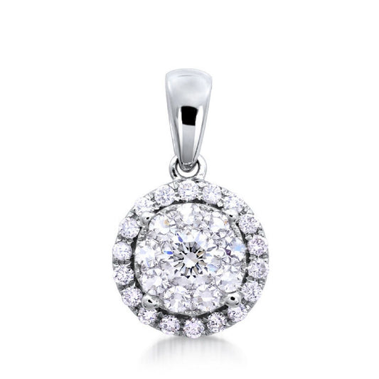 0.67 ctw Natural Diamonds | Color: F | Clarity: VS | 18k White Gold Pendant.