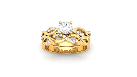 1.00 ct Round Center Lab Grown Diamond | Color: E | Clarity: VVS | 0.25 ct Lab Grown Side Diamonds. | Designer Ring.