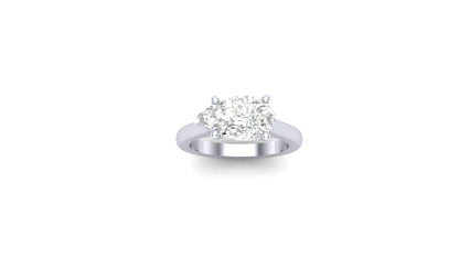 1.75 ct Pear Center Lab Grown Diamond | Color: E | Clarity: VVS | 0.31 ct Lab Grown Side Diamonds. | Designer Ring.