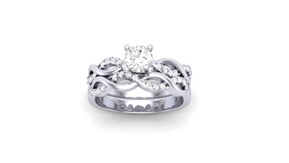 1.00 ct Round Center Lab Grown Diamond | Color: E | Clarity: VVS | 0.25 ct Lab Grown Side Diamonds. | Designer Ring.