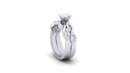 1.00 ct Round Center Lab Grown Diamond | Color: E | Clarity: VVS | 0.25 ct Lab Grown Side Diamonds. | Designer Ring.