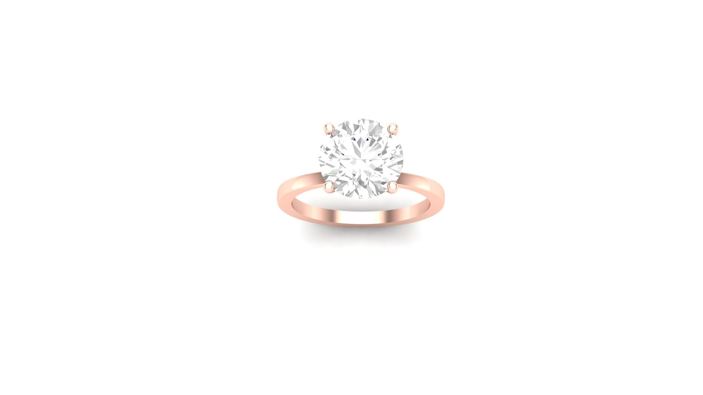 3.00 ct Round Cut Center Lab Grown Diamond | Color: E | Clarity: VVS | 0.10 ct Lab Grown Side Diamonds. | Designer Ring.