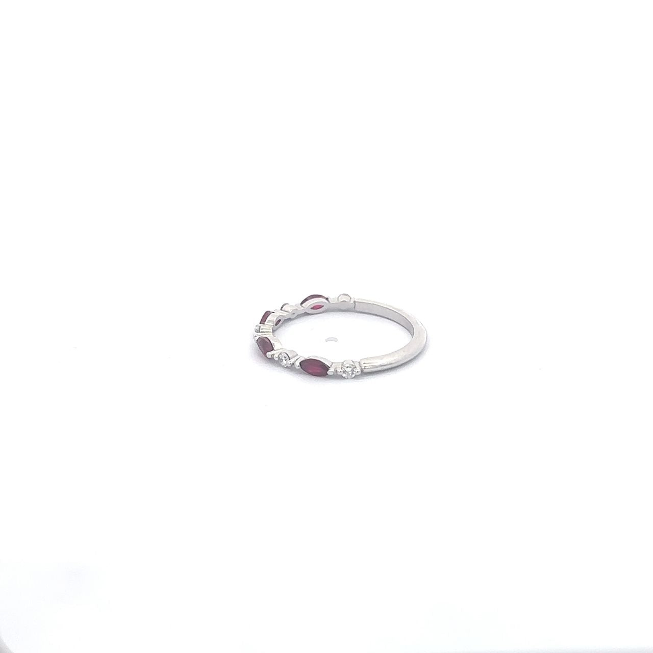 0.42 ct Natural Burmese Rubies Band | 0.13 ct Natural Diamonds | Platinum