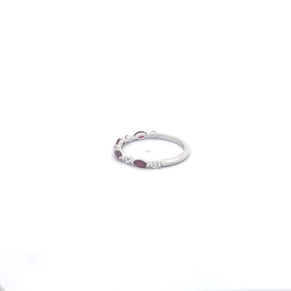 0.42 ct Natural Burmese Rubies Band | 0.13 ct Natural Diamonds | Platinum