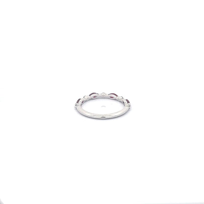 0.42 ct Natural Burmese Rubies Band | 0.13 ct Natural Diamonds | Platinum