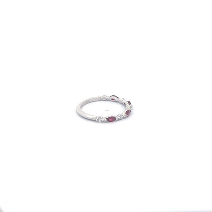 0.42 ct Natural Burmese Rubies Band | 0.13 ct Natural Diamonds | Platinum
