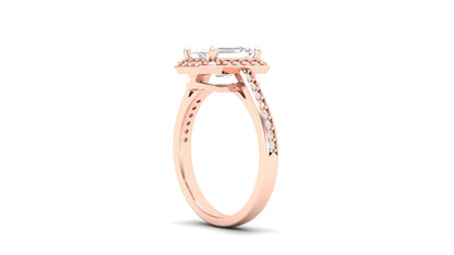 1.75 ct Emerald Cut Center Lab Grown Diamond | Color: E | Clarity: VVS | 0.25 ct Lab Grown Side Diamonds. | Designer Ring.