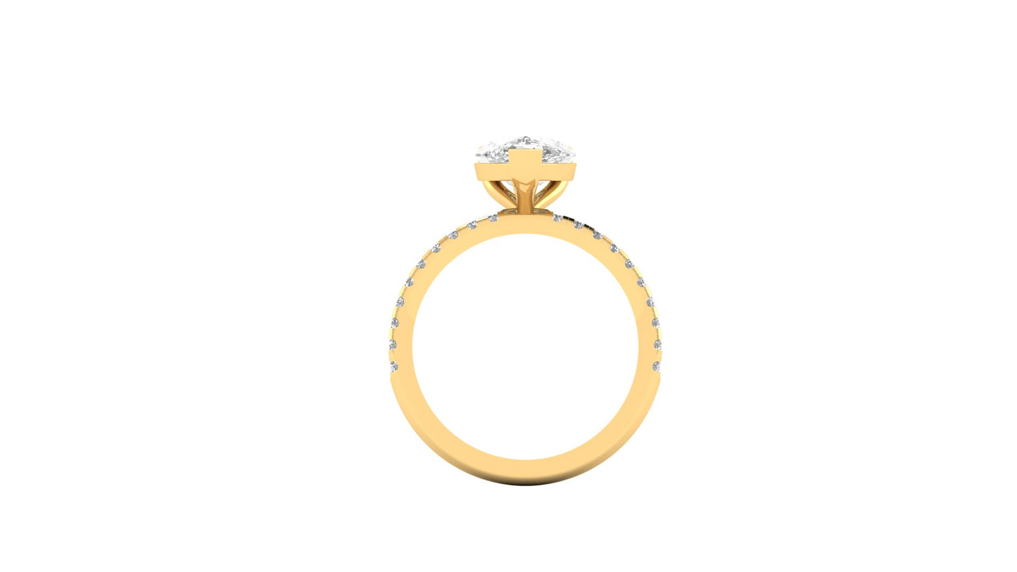 2.37 ct Pear Center Lab Grown Diamond | Color: E | Clarity: VVS | 0.25 ct Lab Grown Side Diamonds. | Designer Ring.