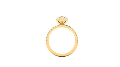 2.37 ct Pear Center Lab Grown Diamond | Color: E | Clarity: VVS | 0.25 ct Lab Grown Side Diamonds. | Designer Ring.
