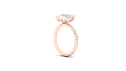 2.37 ct Pear Center Lab Grown Diamond | Color: E | Clarity: VVS | 0.25 ct Lab Grown Side Diamonds. | Designer Ring.