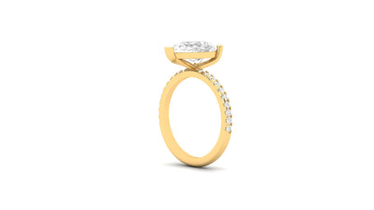 2.37 ct Pear Center Lab Grown Diamond | Color: E | Clarity: VVS | 0.25 ct Lab Grown Side Diamonds. | Designer Ring.