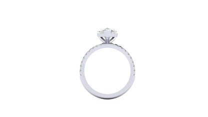 2.37 ct Pear Center Lab Grown Diamond | Color: E | Clarity: VVS | 0.25 ct Lab Grown Side Diamonds. | Designer Ring.