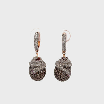 3.72 ct Natural Chocolate Diamonds | 1.94 ct Natural Diamonds | 14k Rose Gold.