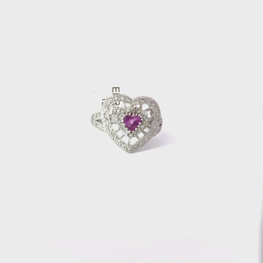 18K White Gold Ring.