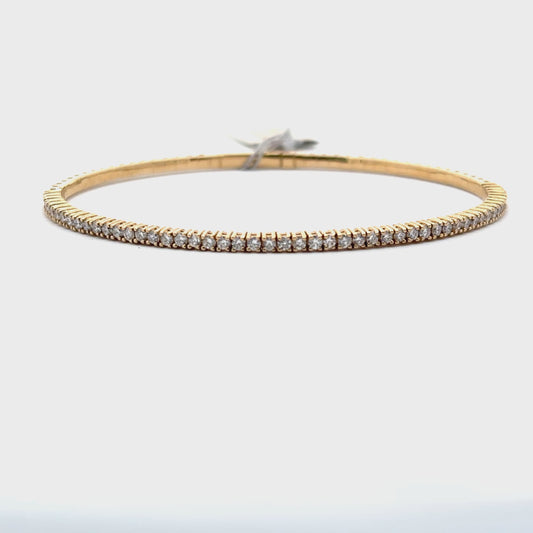1.02 ctw Flexible Bangle | 14k Yellow Gold.