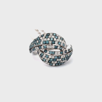 14K WHITE GOLD | 0.75 CT NATURAL DIAMOND | 1.04 CT BLUE DIAMOND RING.