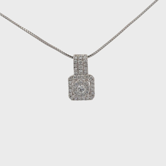 0.91 ctw Natural Diamonds Pendant | 14k White Gold.