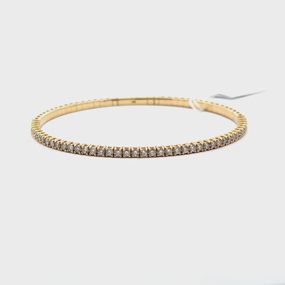 1.52 ctw Flexible Bangle | 14k Yellow Gold.