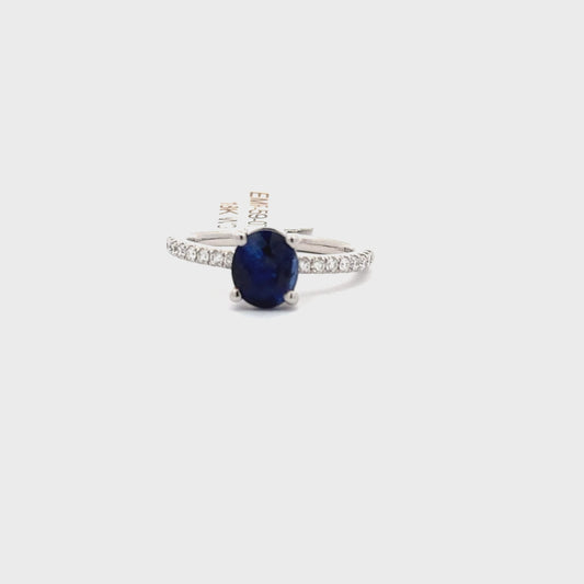 Oval Blue Sapphire Solitaire Ring