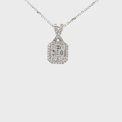 0.55 ctw Natural Diamonds Pendant | 14k White Gold.